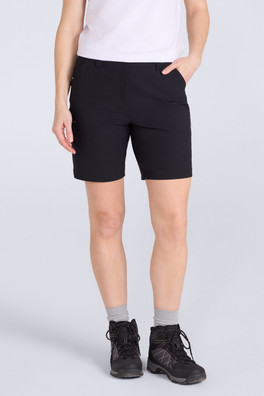 Hiker Stretch Womens Shorts - Black