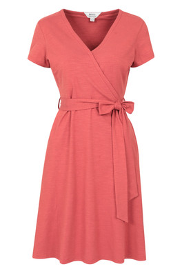 Santorini Womens UV Jersey Wrap Dress - Rust