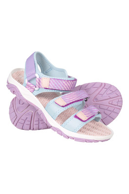 3-Strap Kids Sandals - Purple