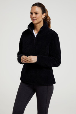 Teddy Womens Half-Zip Fleece - Black