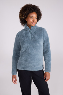 Teddy Womens Half-Zip Fleece - Mint