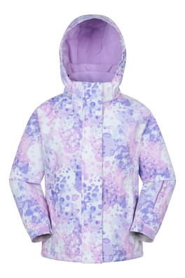 Snowdrop Printed Kids Ski Jacket - Pink