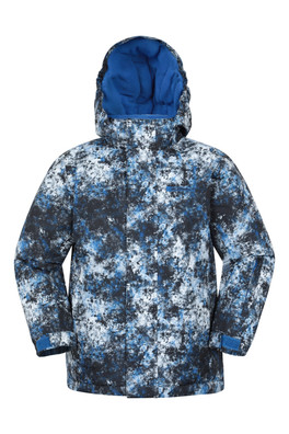 Mogal Printed Kids Ski Jacket - White