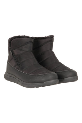 Boston Fleece-Lined Womens Boots - Black