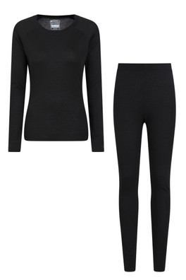 Talus Womens Thermal Top & Pants Set - Black