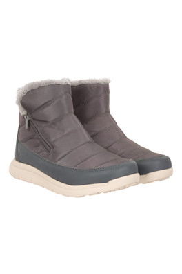 Boston Fleece-Lined Womens Boots - Grey