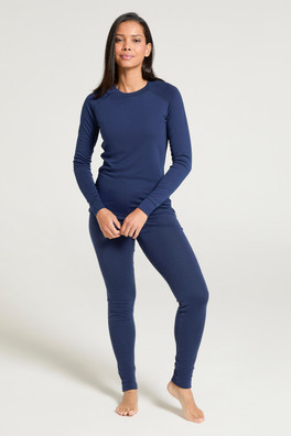 Talus Womens Thermal Top & Pants Set - Navy