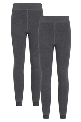 Womens Fluffy Fleece Lined Thermal Leggings Multipack - Charcoal