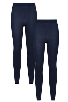 IsoTherm Brushed Womens Thermal Leggings 2-Pack - Navy
