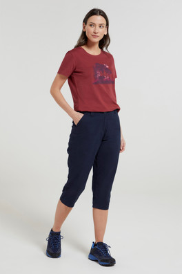 Coastal Womens Stretch Capris - Navy