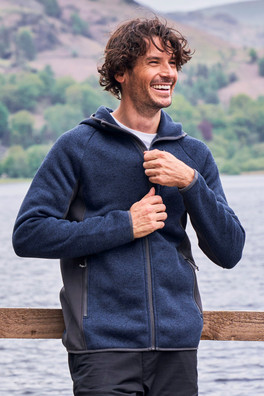 Treston Mens Hooded Fleece - Navy
