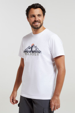 Wander Cotton Mens T-Shirt - White