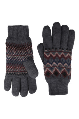 Thinsulate Mens Fairisle Gloves - Charcoal