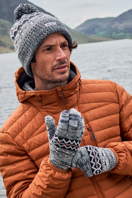 Thinsulate Mens Fairisle Gloves - Grey