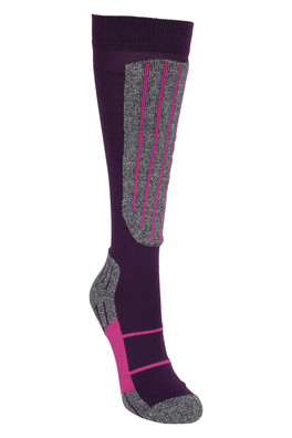 IsoCool Womens Knee Length Ski Socks - Dark Purple