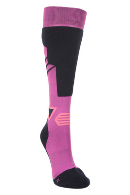 Extreme Womens Thermal Merino Knee Length Ski Socks - Purple