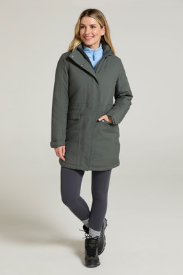 Rain On Womens Waterproof Padded Jacket - Khaki