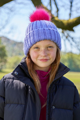 Geneva Kids Contrast Beanie - Light Purple