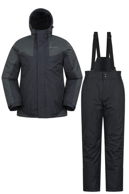 Mens Ski Jacket and Pant Set - Black