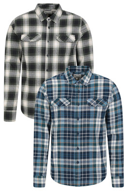Trace Mens Flannel Shirt 2-Pack - Corn Blue