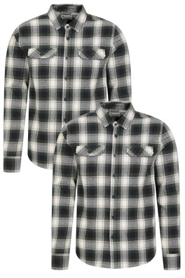 Trace Mens Flannel Shirt Multipack - Dark Green