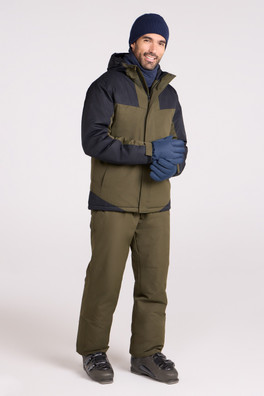 Mens Ski Jacket and Pant Set - Dark Khaki