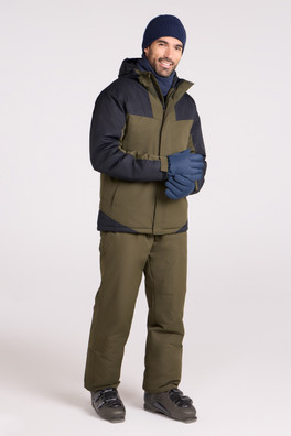 Mens Ski Jacket and Pant Set - Dark Khaki