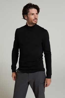 Meribel Mens Turtle Neck Top - BLA