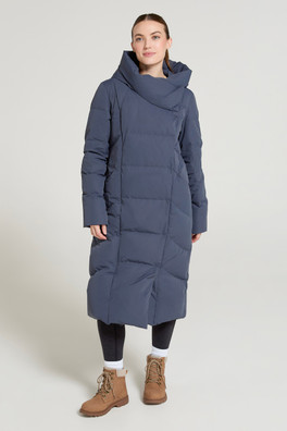 Cosy Wrap Extreme Womens Extra Long Down Jacket - Blue