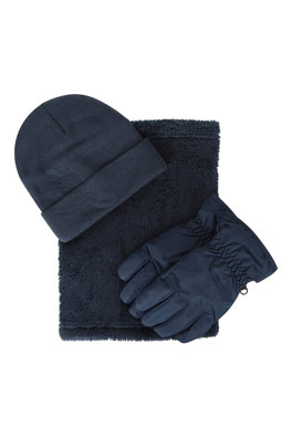 Kids Winter Accessories Set - Navy