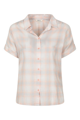Palm Womens Relaxed Check Shirt - Pale Pink