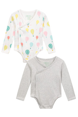 Kimono Bodysuits - 2-Pack - Beige