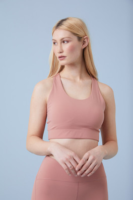 Dynamo Womens Mid Support Bra - Pink