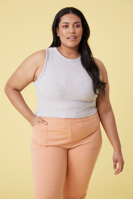 Ribbed Womens Vest - Grey