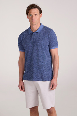 Dawnay Pique Slub Textured Mens Polo Shirt - Corn Blue