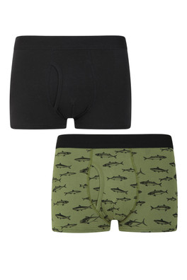 Mens Printed Boxers - Multipack - Black