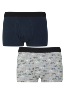 Mens Printed Boxers - Multipack - Navy