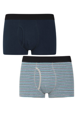 Mens Striped Boxers - Multipack - Blue