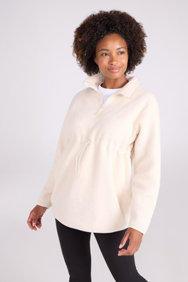 Cosy Sherpa Half-Zip Fleece - Beige