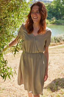 Sahara Womens Wrap Dress - Light Khaki