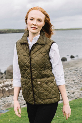 Harlow Womens Quilted Gilet - Khaki