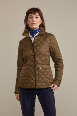 Harlow Womens Short Quilted Jacket - Khaki