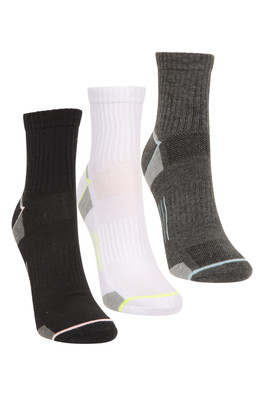 IsoCool Womens Performance Quarter Length Socks Multipack - Jet Black