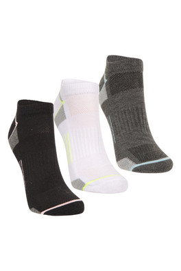 IsoCool Womens Trainer Socks 3-Pack - Jet Black