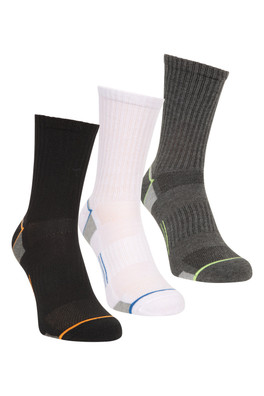 IsoCool Mens Performance Quarter Length Socks 3-Pack - Jet Black