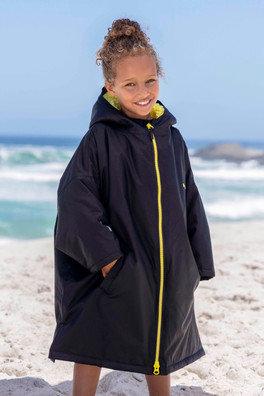 Tidal Kids Waterproof Changing Robe - Jet Black