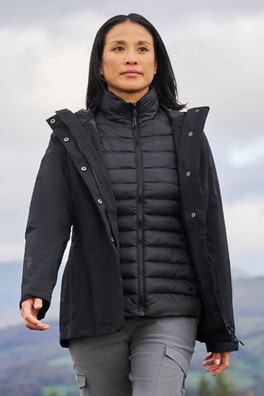 Alaskan Womens 3 in 1 Short Jacket - Jet Black