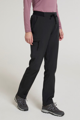 Adventure Water Resistant Womens Softshell Trousers - Black