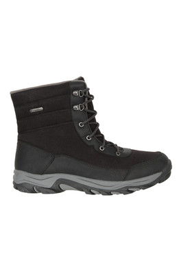 Ohio Mens Fleece Lined Snow Boots - Jet Black