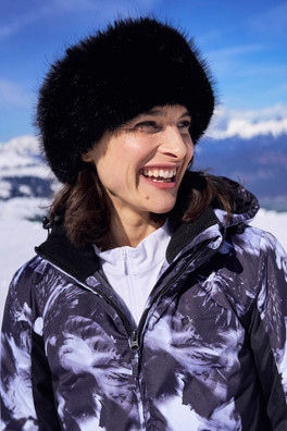 Womens Faux Fur Thermal Headband - Black